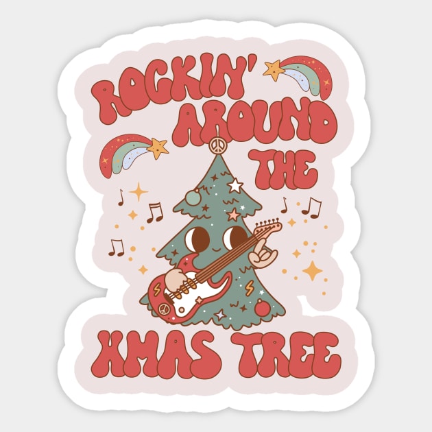 Rockin' Around the Christmas Tree Sticker by Unified by Design